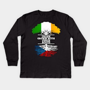 Irish Grown With Czech Roots - Gift for Czech With Roots From Czech Republic Kids Long Sleeve T-Shirt